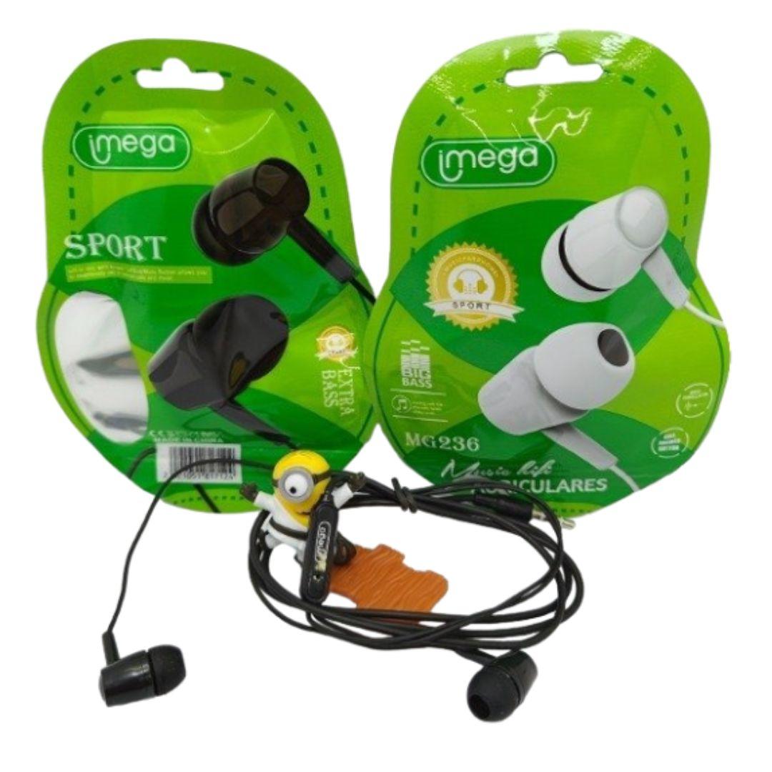 AURICULAR CON MICROFONO MODELO IMEGA SPORT+ BOLSA 