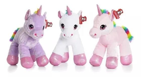 PELUCHE UNICORNIO C/MOÑO 3 COLORES